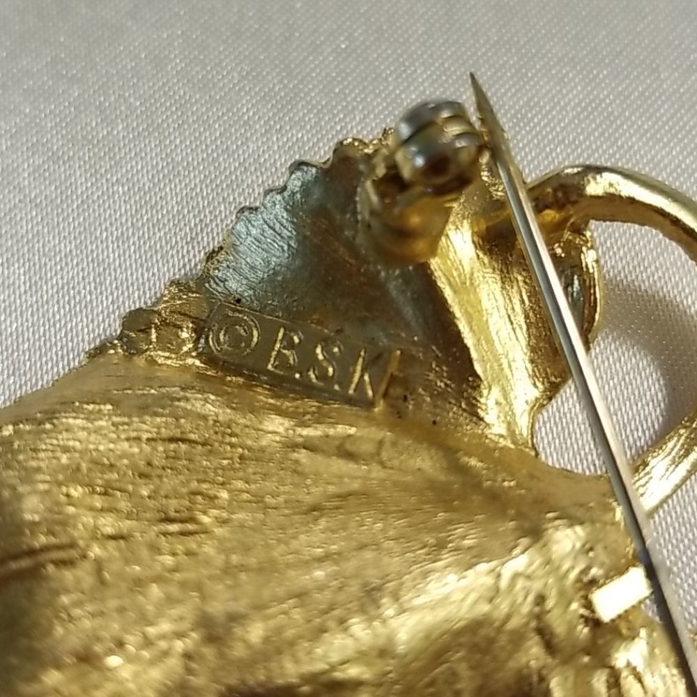 Vintage goldtone brooch - Picture 7 of 8
